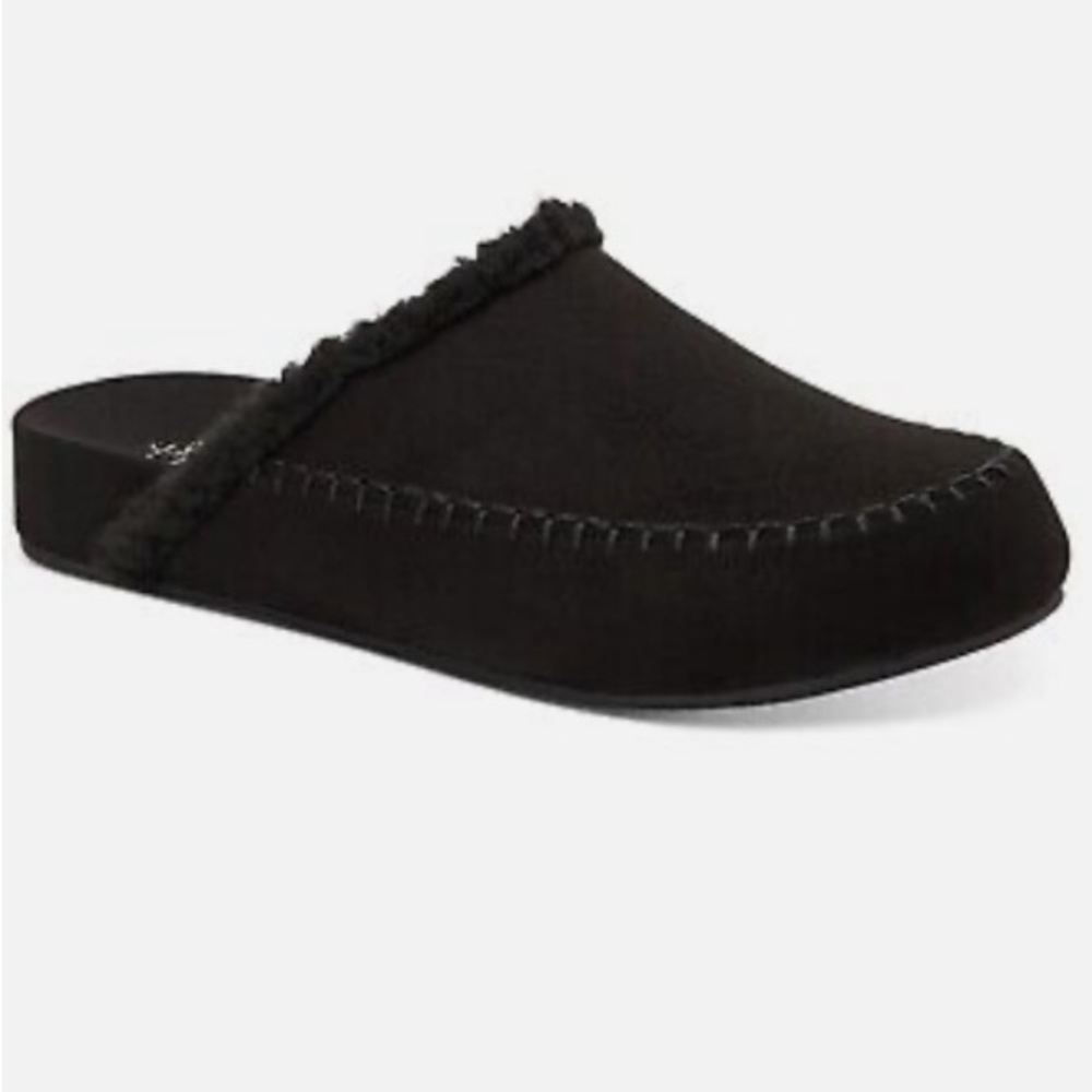 New STYLE & CO. Black faux shearling mules slippers shoes women’s 7.5 M